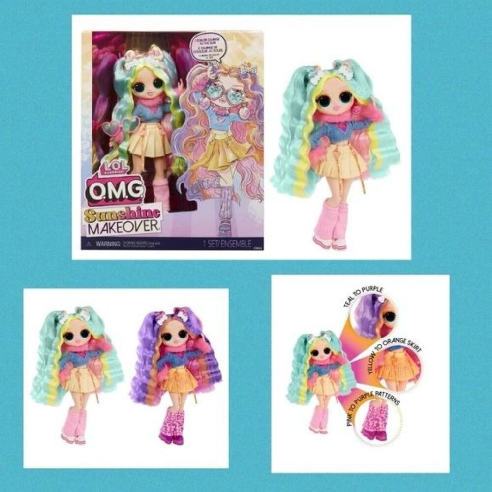 L.O.L SURPRISE O.M.G SUNSHINE BUBBLEGUM DJ MAKEOVER COLOR CHANGE IN THE SUN